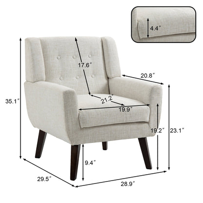 Cotton/ Linen Look Fabric Modern Accent Chair Armchair