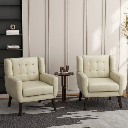 Cotton/ Linen Look Fabric Modern Accent Chair Armchair