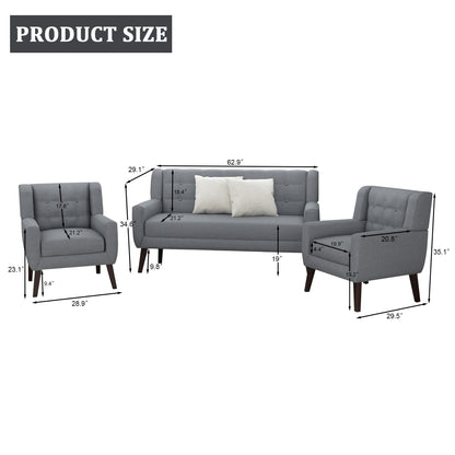 Cotton/ Linen Look Fabric Modern Accent Chair Armchair