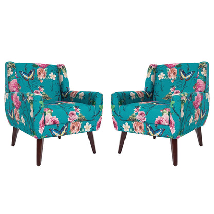 Cotton/ Linen Look Fabric Modern Accent Chair Armchair