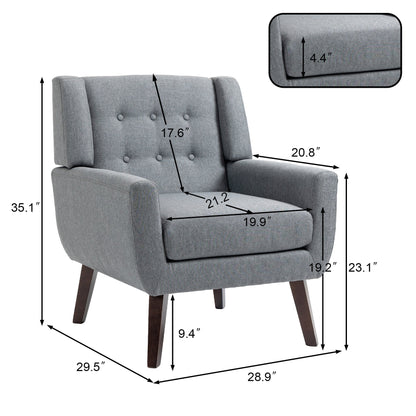 Cotton/ Linen Look Fabric Modern Accent Chair Armchair