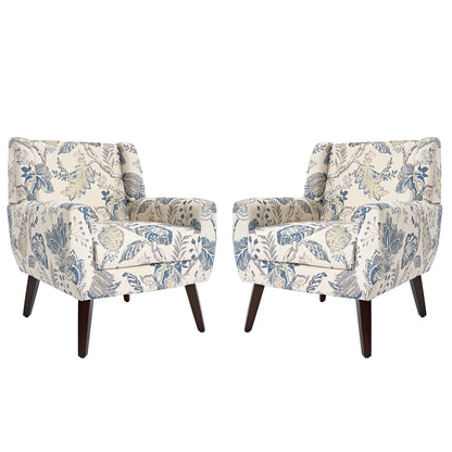 Cotton/ Linen Look Fabric Modern Accent Chair Armchair