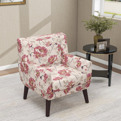 Cotton/ Linen Look Fabric Modern Accent Chair Armchair