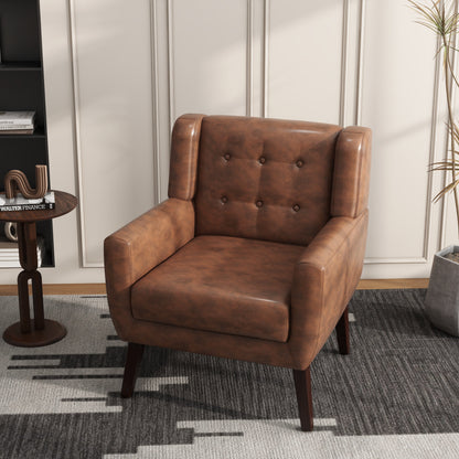 Cotton/ Linen Look Fabric Modern Accent Chair Armchair