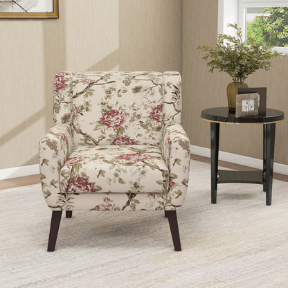 Cotton/ Linen Look Fabric Modern Accent Chair Armchair