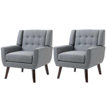Cotton/ Linen Look Fabric Modern Accent Chair Armchair