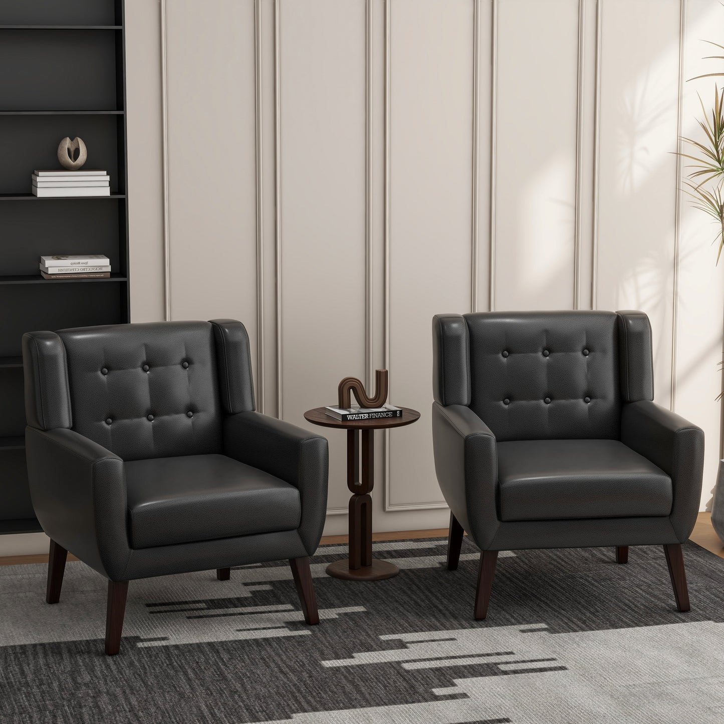 Cotton/ Linen Look Fabric Modern Accent Chair Armchair