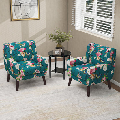 Cotton/ Linen Look Fabric Modern Accent Chair Armchair