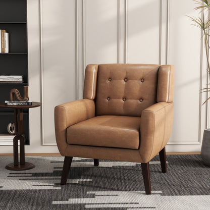 Cotton/ Linen Look Fabric Modern Accent Chair Armchair