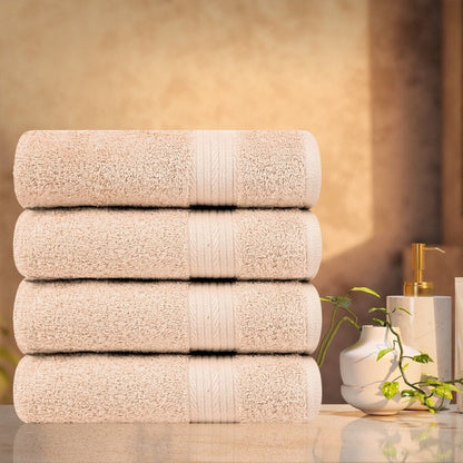 Cotton 600GSM Absorbent Bath Towels 30x54 Inch - 4 Pcs