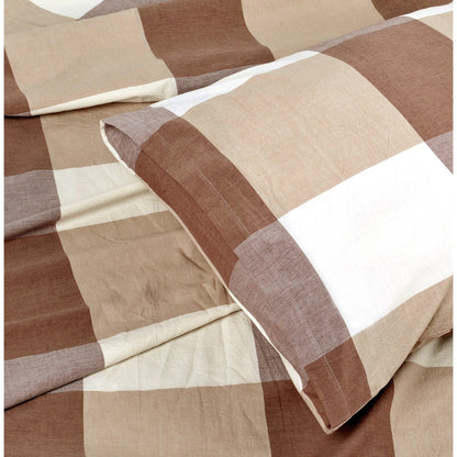 Cotton Plaid Windowpane Check 3-piece Duvet Cover Set