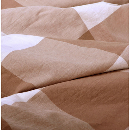 Cotton Plaid Windowpane Check 3-piece Duvet Cover Set