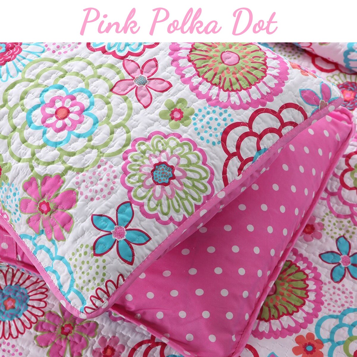 Cozy Line Mariah Pink Floral Girl Quilt Bedding Set