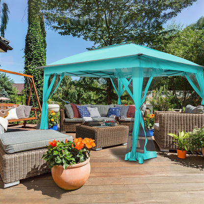 Cozywor 11 ft. x 11 ft. Pop-Up Steel Gazebo with Mosquito Netting