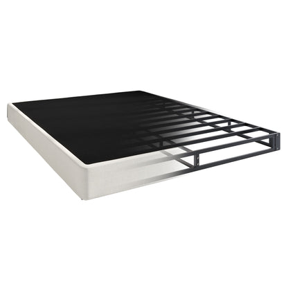CraftPorch 5-Inch Metal Box Spring with Warm Grey Linen Cover