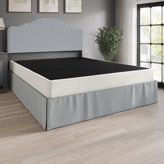 CraftPorch 5-Inch Metal Box Spring with Warm Grey Linen Cover