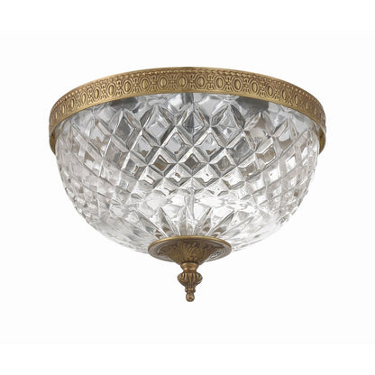 Crystorama 2 Light Crystal Flush Mount - 10W x 8H x 10D