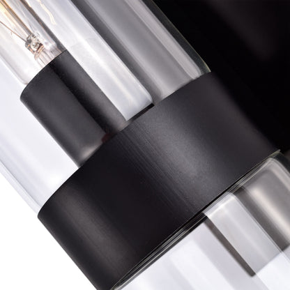 1- Light Cylindrical Clear Glass Wall Sconce