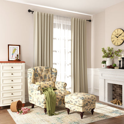 Debuono Black Adjustable Curtain Rod with Final Set