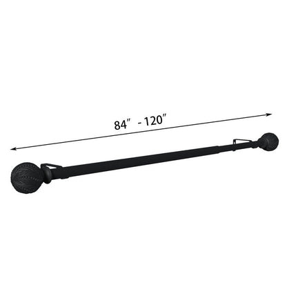 Debuono Black Adjustable Curtain Rod with Final Set