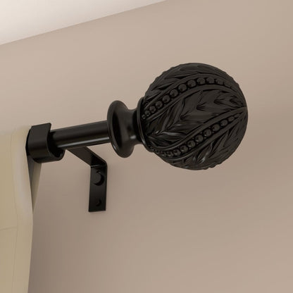 Debuono Black Adjustable Curtain Rod with Final Set