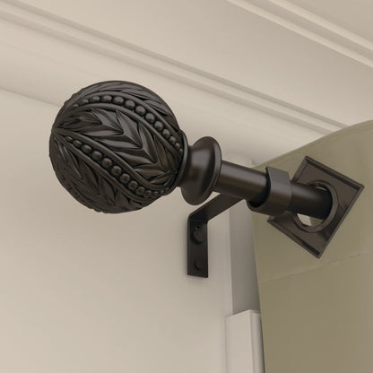 Debuono Black Adjustable Curtain Rod with Final Set