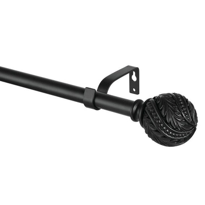 Debuono Black Adjustable Curtain Rod with Final Set