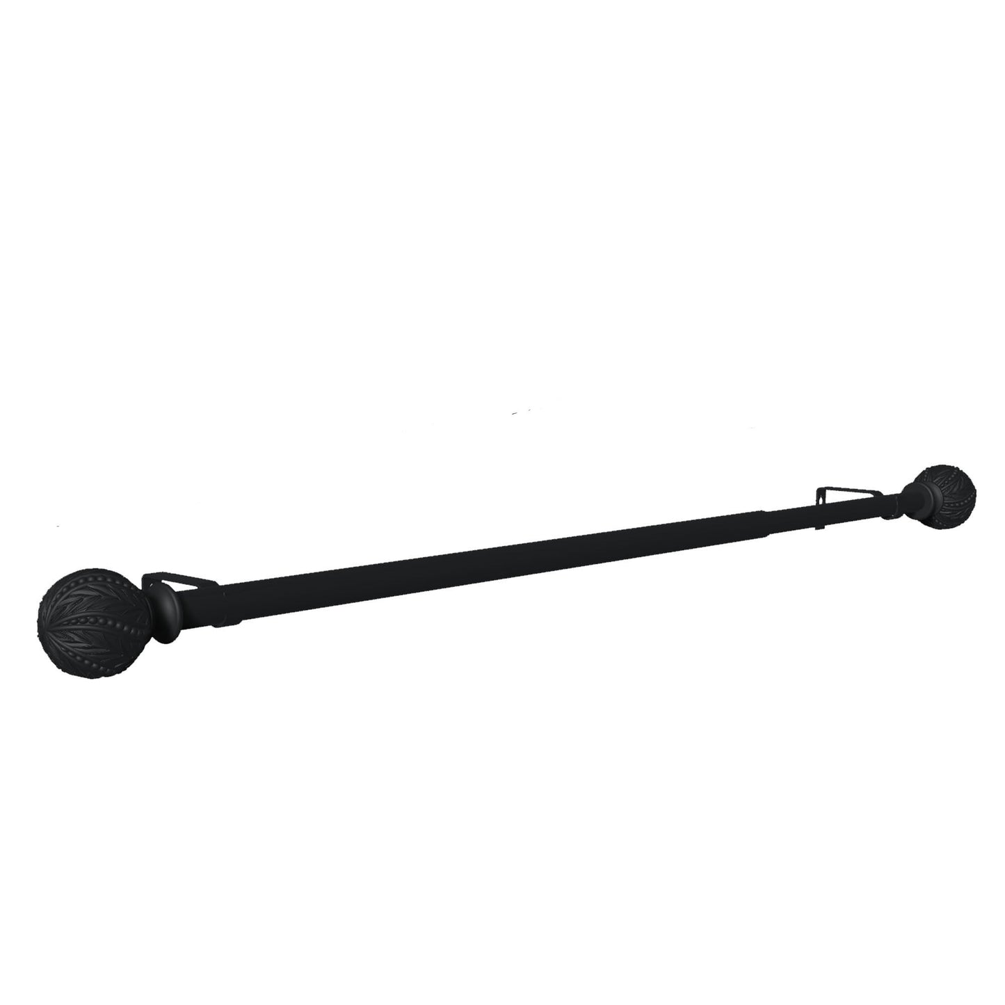 Debuono Black Adjustable Curtain Rod with Final Set