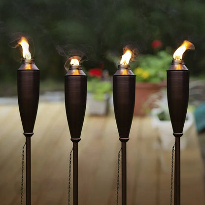 Deco Home Set of 4 Garden Tiki Torch Citronella Metal Outdoor Torch - 60inch