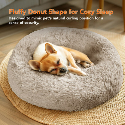 Deconovo Calming Donut Pet Bed OEKO-TEX Plush Washable