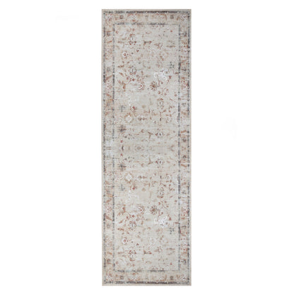 Superior Swan Floral Non-Slip Machine Washable Indoor Area Rug or Runner