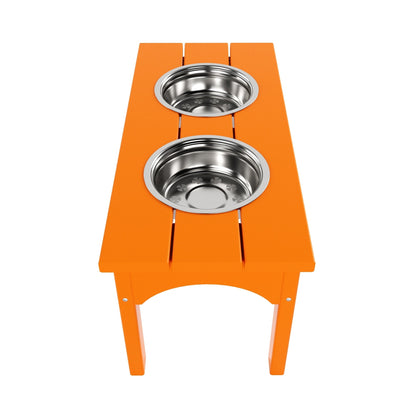 Polytrends Elevated Pet Feeder with Stainless Steel Bowls - N/A