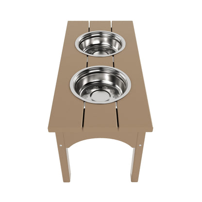 Polytrends Elevated Pet Feeder with Stainless Steel Bowls - N/A