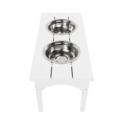 Polytrends Elevated Pet Feeder with Stainless Steel Bowls - N/A