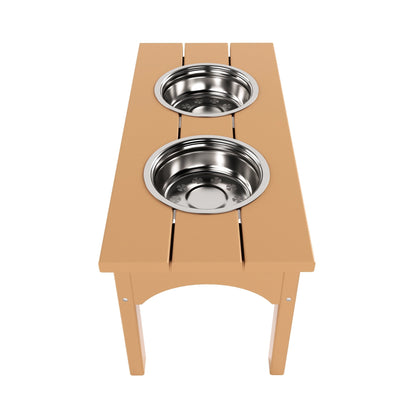 Polytrends Elevated Pet Feeder with Stainless Steel Bowls - N/A