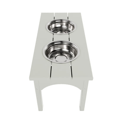 Polytrends Elevated Pet Feeder with Stainless Steel Bowls - N/A