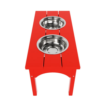 Polytrends Elevated Pet Feeder with Stainless Steel Bowls - N/A