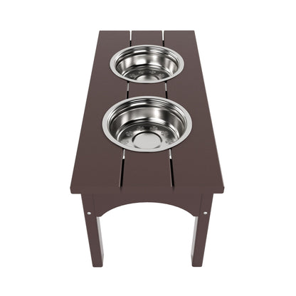 Polytrends Elevated Pet Feeder with Stainless Steel Bowls - N/A