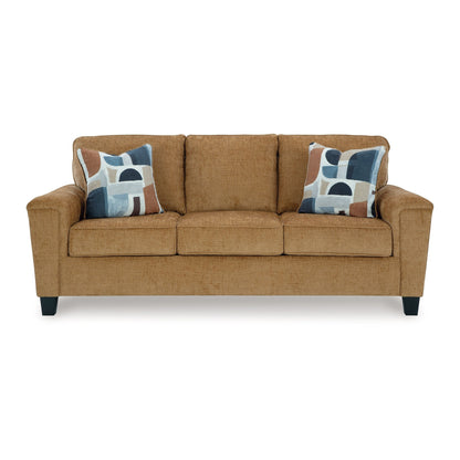 Canapé Erin, 2 coussins décoratifs, 226 cm, peluche en polyester marron clair