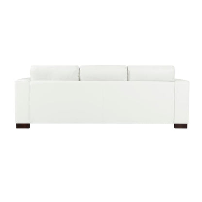 Canapé surdimensionné en cuir véritable - Confort ultime Canapé de salon milieu du siècle Canapé moderne avec pieds en blocs robustes