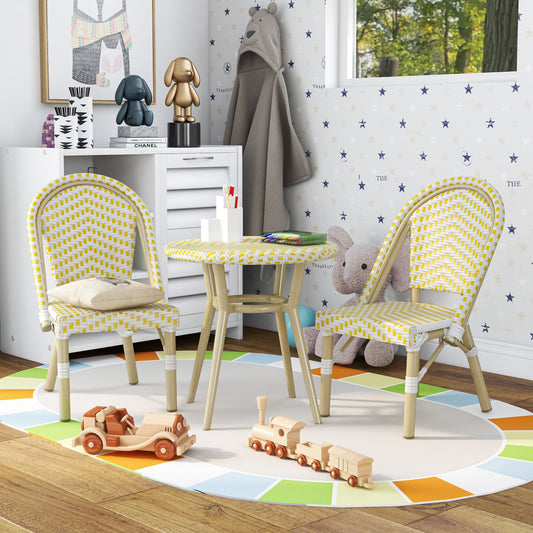 Contemporary Aluminum 3-piece Kid's Patio Outdoor Table and Chair Set by Furniture of America