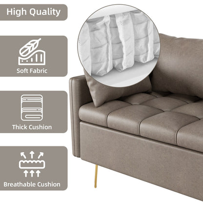 Canapé 3 places en cuir GIMMYFIVE avec coussin, canapé de salon