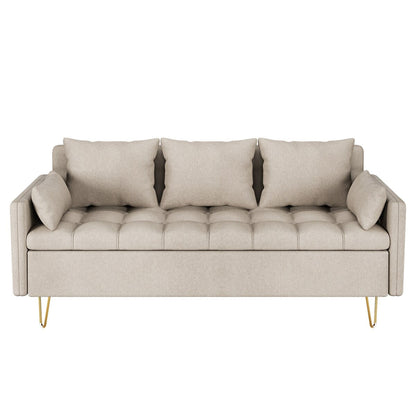 Canapé 3 places en cuir GIMMYFIVE avec coussin, canapé de salon