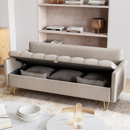 Canapé 3 places en cuir GIMMYFIVE avec coussin, canapé de salon