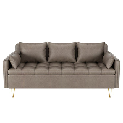 Canapé 3 places en cuir GIMMYFIVE avec coussin, canapé de salon