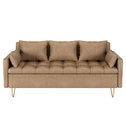 Canapé 3 places en cuir GIMMYFIVE avec coussin, canapé de salon