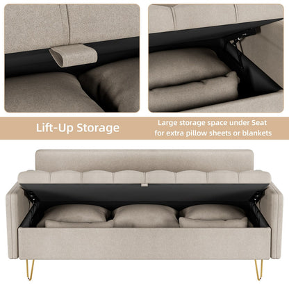 Canapé 3 places en cuir GIMMYFIVE avec coussin, canapé de salon