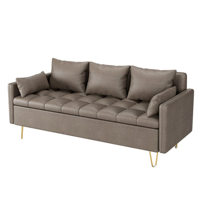 Canapé 3 places en cuir GIMMYFIVE avec coussin, canapé de salon
