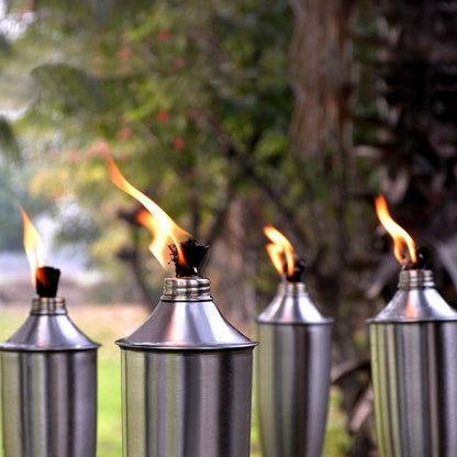 Deco Home Set of 4 Garden Tiki Torch Citronella Metal Outdoor Torch - 60inch
