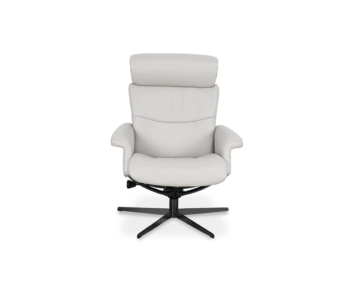 Fauteuil inclinable et ottoman en cuir Leif
